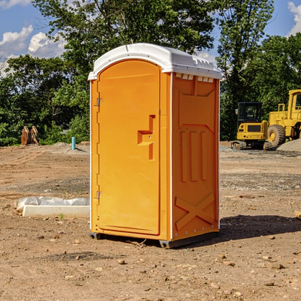 how often are the porta potties cleaned and serviced during a rental period in Newton